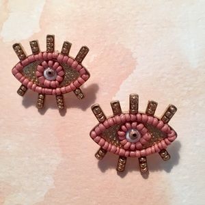 Beaded Evil Eye Post Earrings